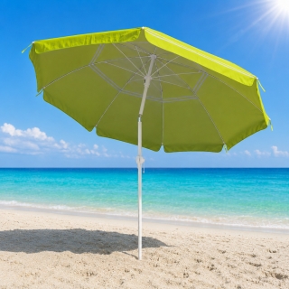 Parasol de Plage Double Toit Inclinable Vert Pistache- 2.2 m