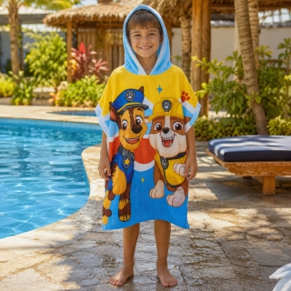 Serviette Poncho Enfant à Capuche Motif Pat & Patrouille – Standard (2 à 8 ans)