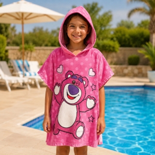 Serviette Poncho Enfant à Capuche Motif Ours – Standard (2 à 8 ans)