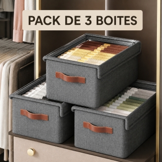 Pack de 3 Boîtes de Rangement Pliables 26L – Organisateurs Imperméables avec Couvercle Transparent
