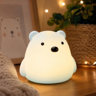 Veilleuse LED Petit Ours Bleu en Plastique– Lampe de Nuit pour Enfant