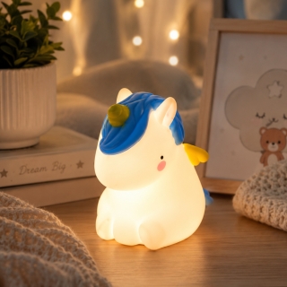 Veilleuse LED Licorne en Plastique – Lampe de Nuit pour Enfant
