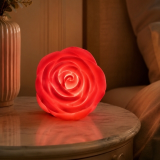 Veilleuse LED Fleur Rouge en Plastique – Lampe de Nuit pour Enfant