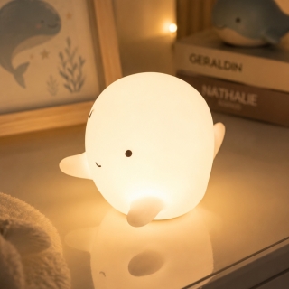 Veilleuse LED Baleine en Plastique – Lampe de Nuit pour Enfant