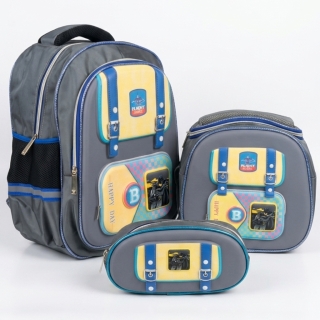 Ensemble Scolaire 3 Pièces Batman 3D – Cartable, Trousse et Sac Repas – De la 1ʳᵉ à la 4ᵉ Année
