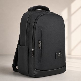 Sac à Dos Cayenne en Similicuir Noir – Multi-Compartiments