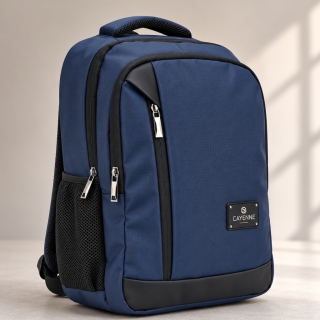 Sac à Dos Cayenne en Similicuir Bleu – Multi-Compartiments