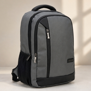 Sac à Dos Fortune en Similicuir Gris – Multi-Compartiments