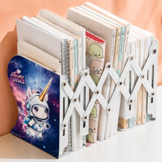 Range-Livres Extensible en Accordéon 50 × 19 cm – Design Licorne Explore Space