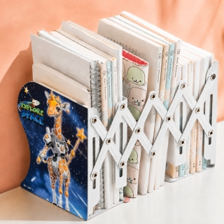 Range-Livres Extensible en Accordéon 50 × 19 cm – Design Girafe Astronaute