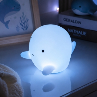Veilleuse LED Baleine Bleu en Plastique – Lampe de Nuit pour Enfant