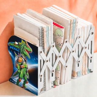 Range-Livres Extensible en Accordéon 50 × 19 cm – Design Crocodile Astronaute