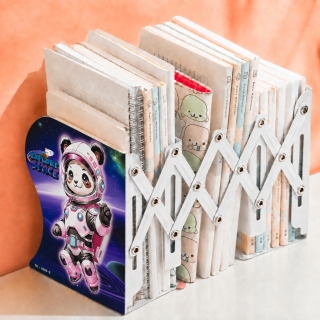 Range-Livres Extensible en Accordéon 50 × 19 cm – Design Panda Astronaute