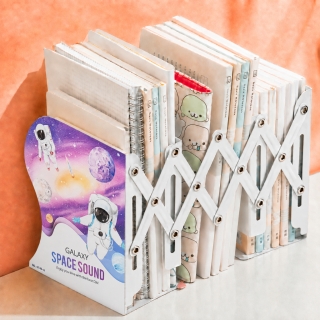 Range-Livres Extensible en Accordéon 50 × 19 cm – Design Galaxy Space Sound