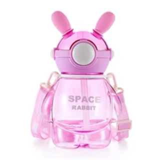 Gourde Enfant Space Rabbit 750 ml en PC avec Sangle - Rose