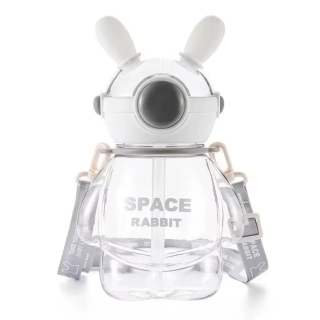 Gourde Enfant Space Rabbit 750 ml en PC avec Sangle - Blanc