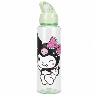 Gourde Réutilisable Kuromi 900 ml en PP avec Paille – Bouteille d’Eau Transparente - Vert