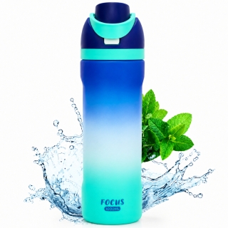 Gourde 1000 ml en PVC avec Paille Intégrée – Bouteille d’Eau Réutilisable pour Sport - Bleu