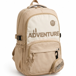 Sac à Dos Imperméable Adventure 3 Compartiments avec Trousse – 2 Poches Latérales - Marron