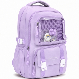 Sac à Dos Fille Imperméable Violet – Multifonction avec Poches et Compartiments