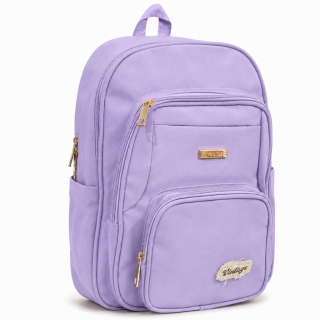 Sac à Dos Scolaire Fille en Similicuir Imperméable – Grand Compartiment et Poches - Violet