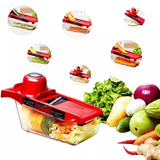 Coupe-Légumes Multifonction avec Bac Récupérateur – Mandoline Manuelle