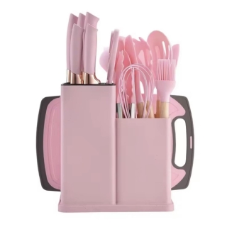 Ensemble D'Ustensiles De Cuisine En Silicone Et Couteaux