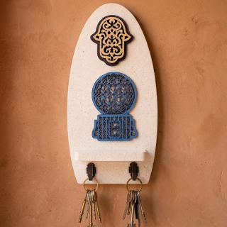 Porte Clés Décoratif Mural En Mdf 26x12cm