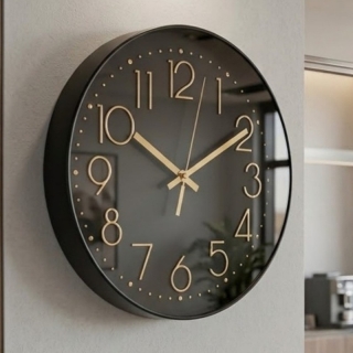 Horloge murale 30 cm noir