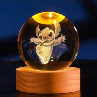 Veilleuse Boule de Cristal 3D - Stitch