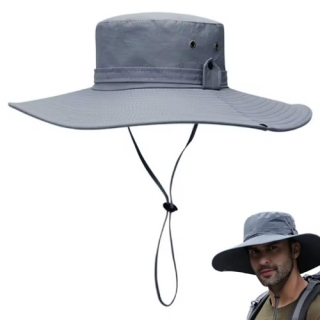 Chapeau De Soleil Pliable à Large Bord Avec Protection UV Unisexe Gris