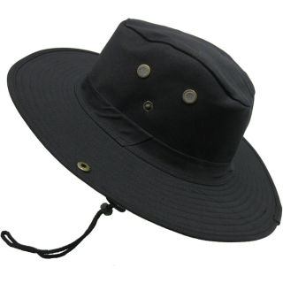 Chapeau De Soleil Pliable Avec Protection UV Unisexe Noir