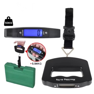 Balance De Voyage Numérique Portable Avec 2 Piles - Capacité De 50 kg Noir