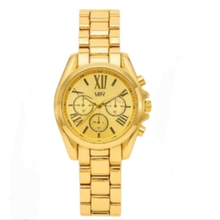 Montre De Luxe En Acier Inoxydable Doré Avec Boîte de Cadeau