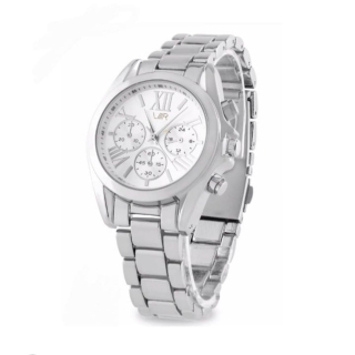 Montre De Luxe En Acier Inoxydable Argent Avec Boîte de Cadeau