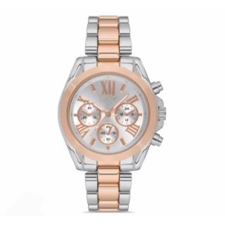 Montre De Luxe En Acier Inoxydable Argent Et Bronze Avec Boîte de Cadeau