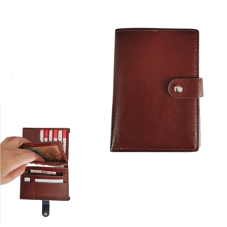 Porte Papier Voiture Avec Porte feuilles Et Porte-cartes 3en1 Marron