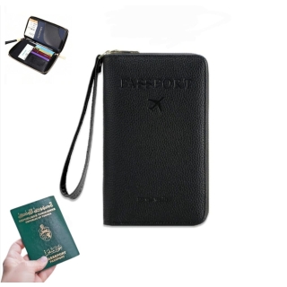 Étui De Passeport Mignon Pour Femmes et Hommes - Étanche - Blocage RFID - Noir