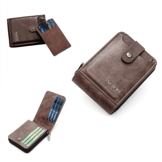 Portefeuille Avec Porte-cartes En Cuir Pour Homme - Design Élégant à Deux Volets Marron
