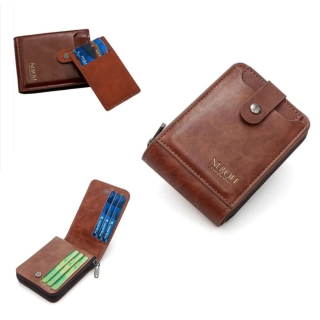 Portefeuille Avec Porte-cartes En Cuir Pour Homme - Design Élégant à Deux Volets