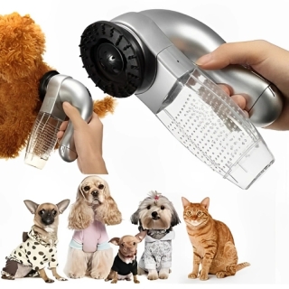 Brosse Électrique Aspirante pour Animaux – Éliminateur de Poils avec Réservoir