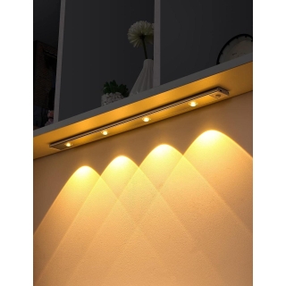 Lampe LED à détecteur de mouvement avec 4 ampoules sans fil rechargeable