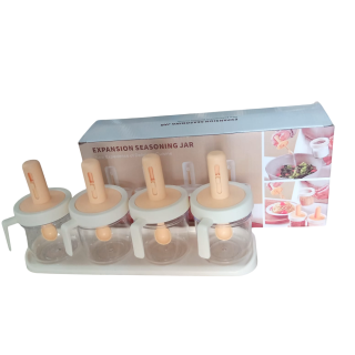 Ensemble de 4 Pots à Epices avec Support
