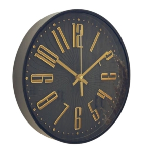Horloge Murale Ronde 29Cm en Noir