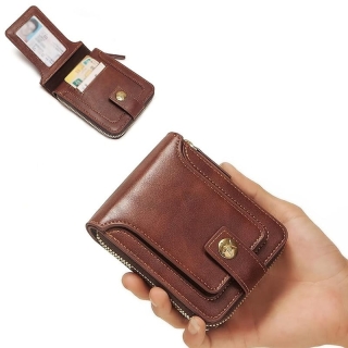Portefeuille Classique en Cuir PU Marron clair