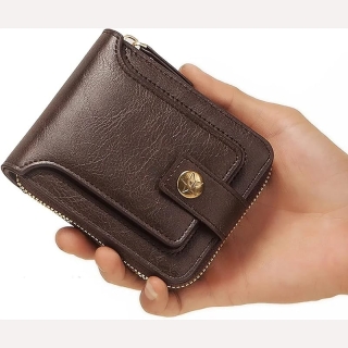 Portefeuille Classique en Cuir PU Marron