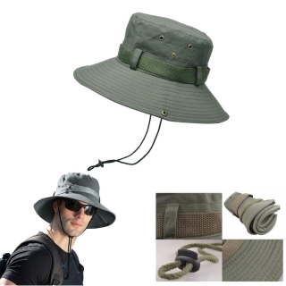 Chapeau De Seau Unisexe Protection Solaire Extérieure - Vert