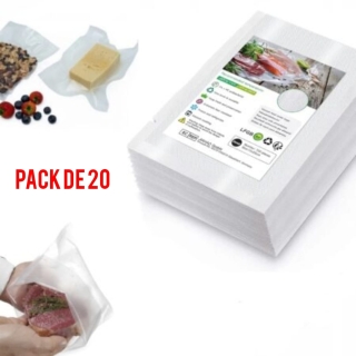 Pack De 20 Sacs Sous Vide Alimentaire 25x17 Cm