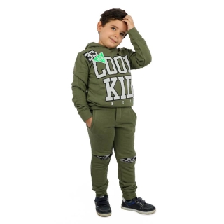 Jogging vert militaire pour enfant Motif 1