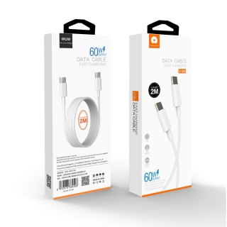 X189 Câble de Charge Rapide 60W &Transfert Data Type-C vers Type-C 2 Mètres